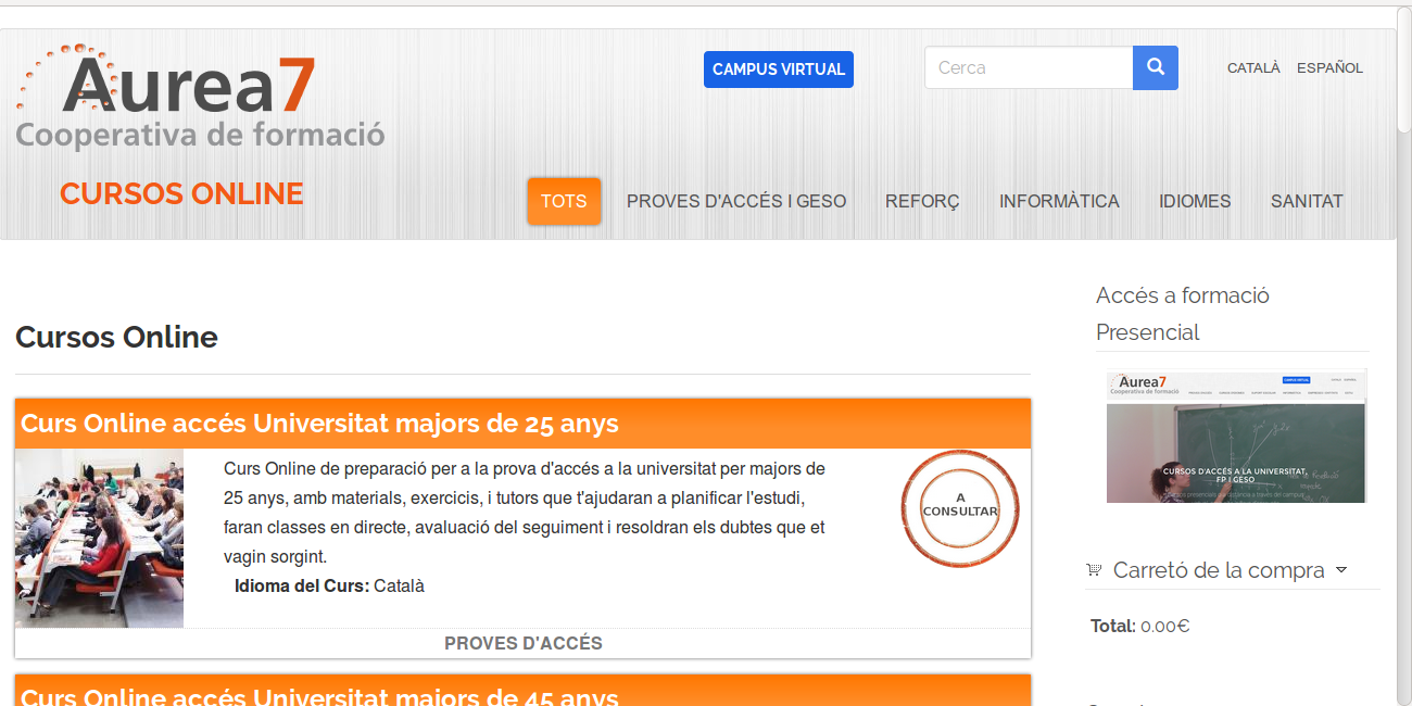 Accede a la sección de cursos online de Aurea7